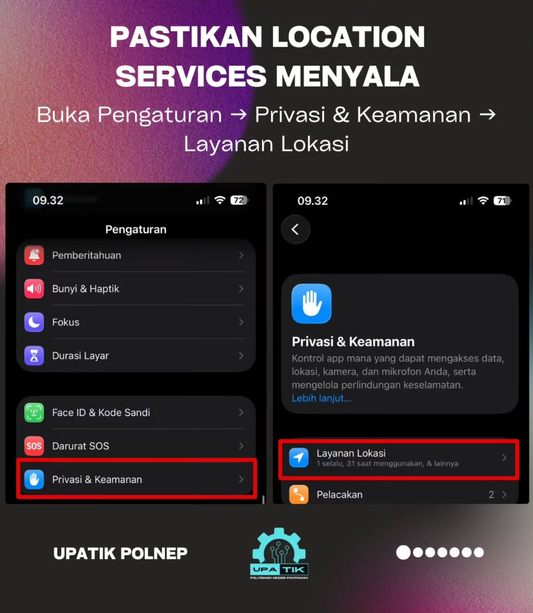 Langkah 1 – Aktifkan Location Services di iPhone