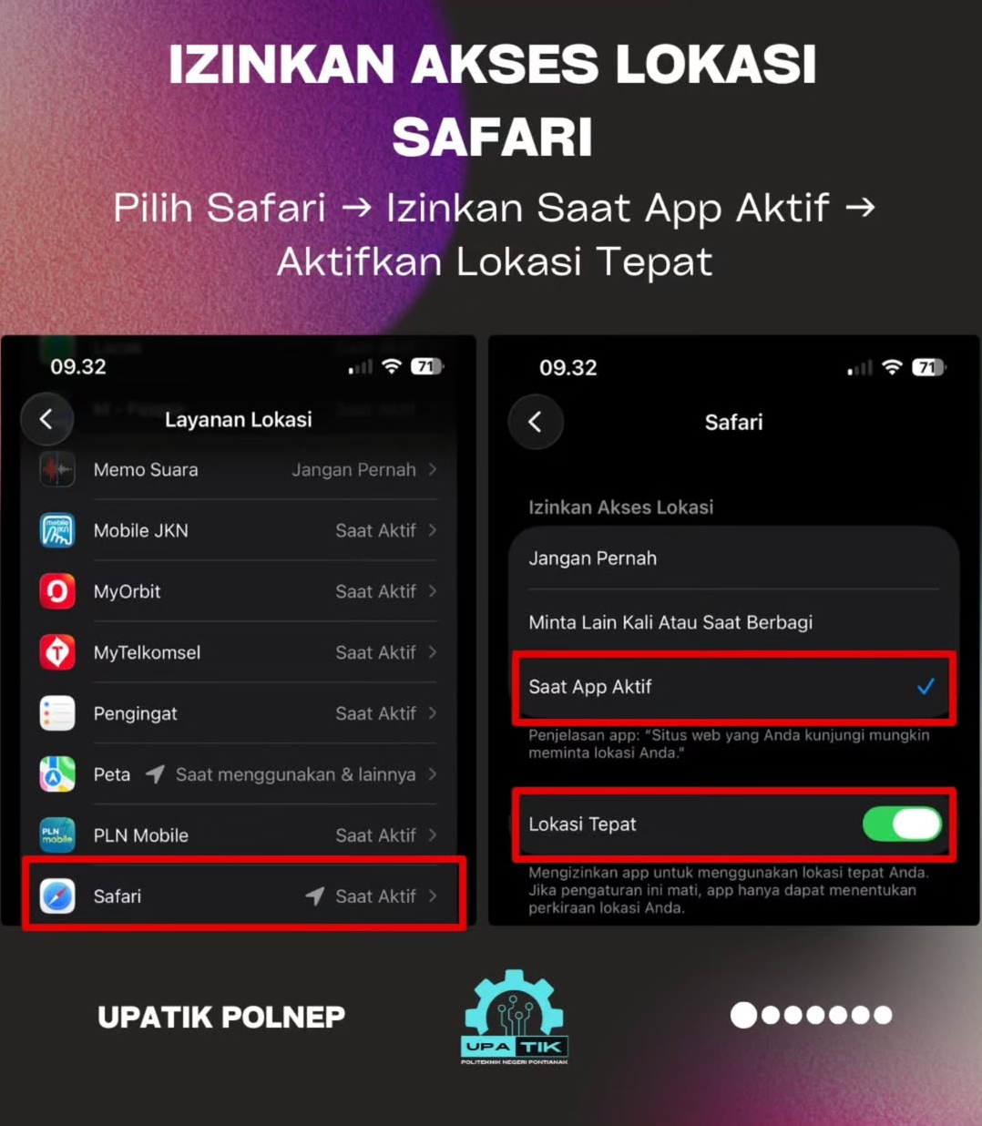 Langkah 2 – Izinkan akses lokasi Safari