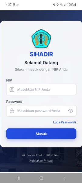Langkah 3 – Buka sihadir.polnep.ac.id di Safari