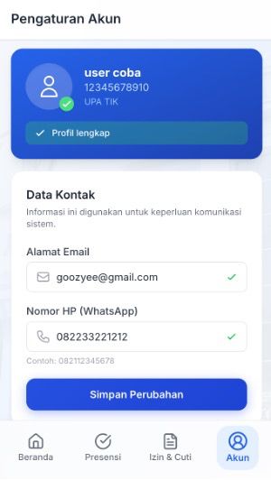 Pengaturan Profil SIHADIR Web